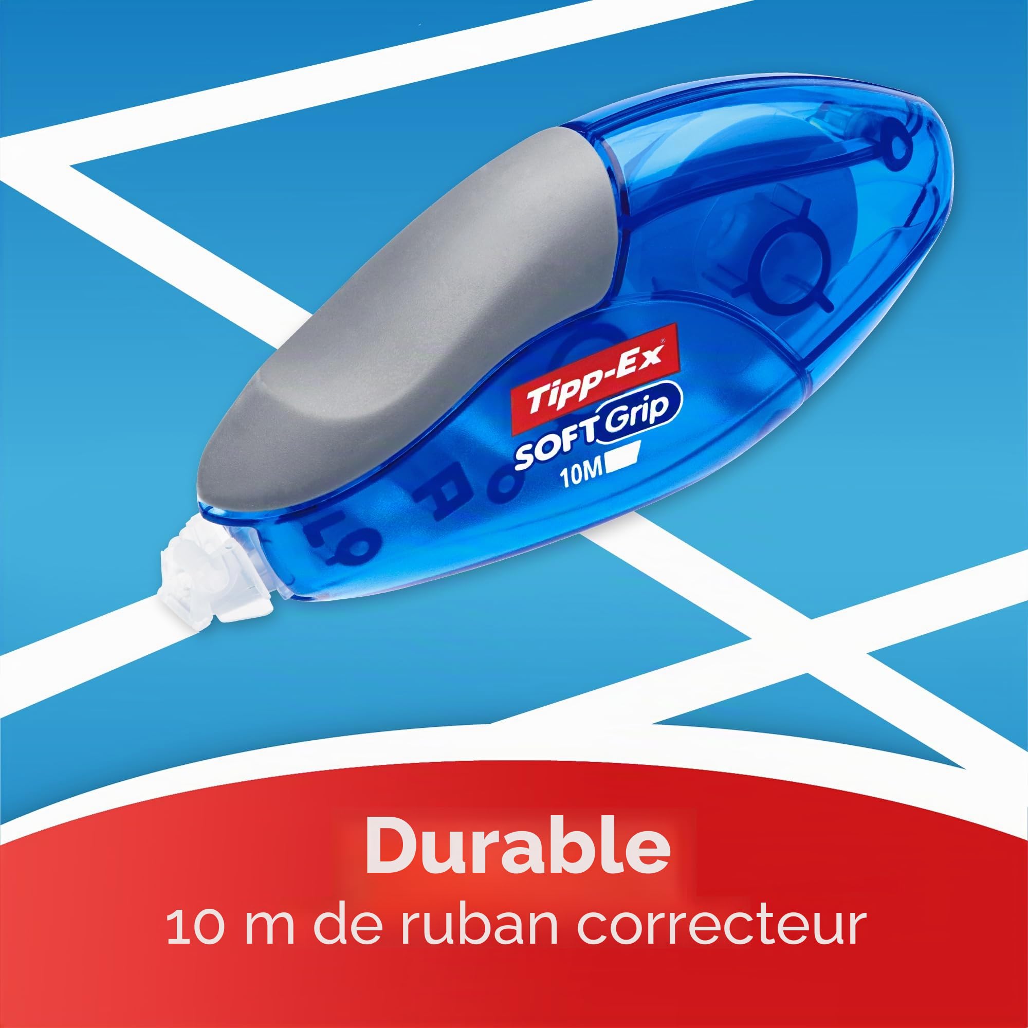 Tipp-Ex Soft Grip Rubans Correcteurs - 10 m x 4,2 mm, Boîte de 10