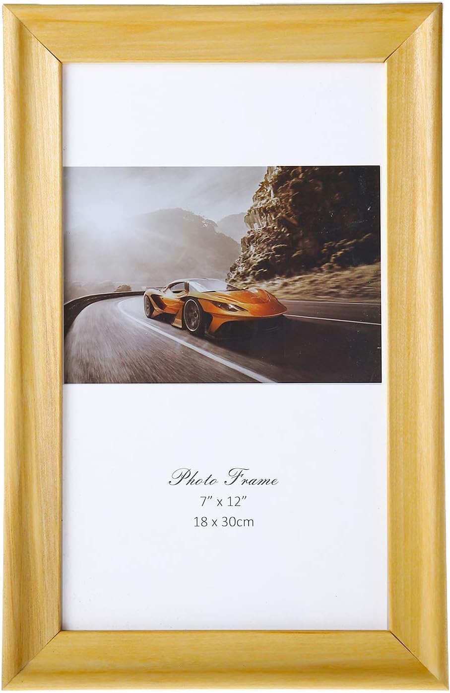 Behome Solid Wood Picture Frame with High Definition Plexi Glass | Classic Curved Surace Design for Table Photo Display, 12 inch
