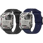 Lamshaw Compatible with Blackview Smart Watch bands, 20mm, 22mm Silicone band with Metal Buckle Compatible with IOWODO W60, R30 Pro, R30 Max, R50, Compatible with Blackview W60, R30 Pro, R30 Max, R50 Smart Watch