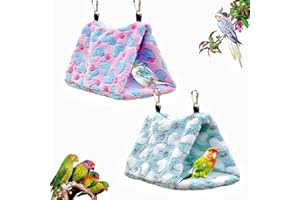 Magnoloran 2 Pack Warm Bird Nest Snuggle Bird Hammock Hanging Bird Cave Parrot Sleeping Bed Shed Hut Hanging Tent for Budgies