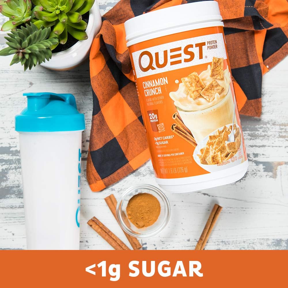 Quest Nutrition Cinnamon Crunch Protein Powder, High Protein, Low Carb, Gluten Free, Soy Free, 25.6 Ounce (Pack of 1): Health & Personal Care
