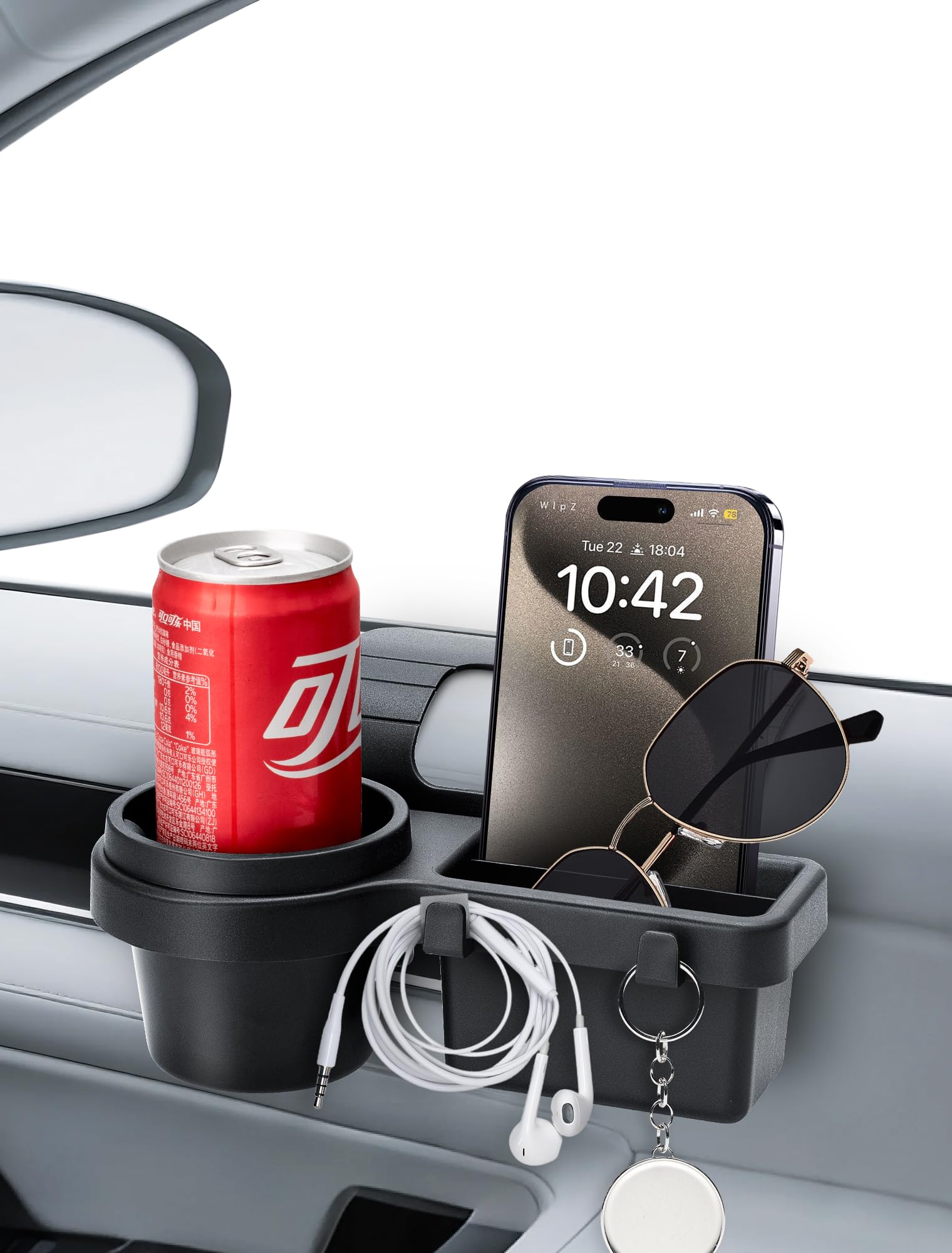 Photo 1 of Kwak's Car Window Multifunctional Storage Organizer - Car Door Cup Holder, Cell Phone Storage Box, Water Cup Holder, for Storing Small Items Such as Earphones, Keys, Bottles