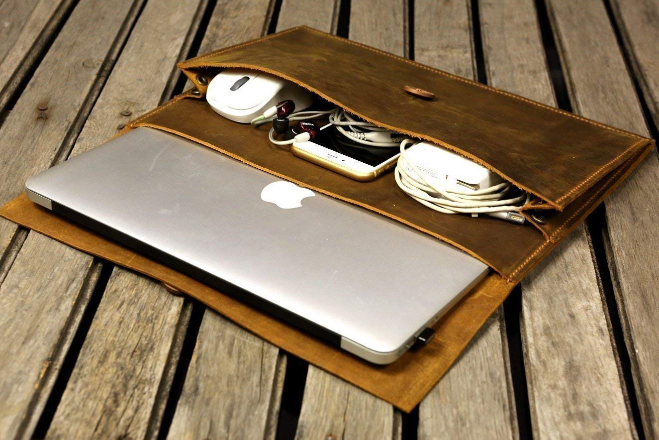 MACX05SB macbook air 11 13 Handmade leather macbook sleeve case for