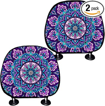 Download Amazon Com Micandle Purple Mandala Lotus Car Headrest Covers Novelty Print Head Rest Cover For Auto Universal Car Seat Accessories For Suv Vans Trucks All Cars Pack Of 2 Automotive
