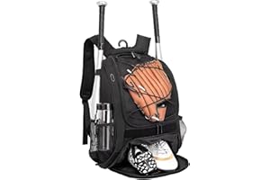 DAFISKY Baseball Bag Softball Backpack - Youth Adult T Ball Bat Equipment Bag with Bat Helmet Holders, Shoe Compartment
