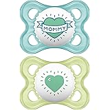 MAM I Love Mommy Collection Pacifiers (2 pack, 1 Sterilizing Pacifier Case), MAM Pacifier 0-6 Months, Baby Pacifiers, Baby Bo