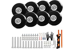 ASUNTOM Luggage Wheels Replacement Set 8PC 2in/50mm Ball Bearing Wheels Repair Kit for Spinner Suitcase Trolley Bag In-Line Skate Draw-bar Travel Box, 90102