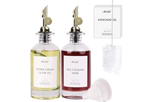 simeitol 2pcs Olive Oil Dispenser Bottles, 350ml Oil and Vinegar Dispenser Set, Coffee Syrup Dispenser, Glass Cooking Containers Oil Dispenser for Kitchen & Housewarming Gifts