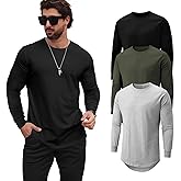 Mancozy Mens T Shirts Casual Hipster Hip Hop Longline Crewneck Tee Shirts
