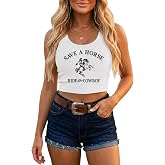 Women Western Cowboy Tank Top Country Concert Vintage Sleeveless Crop Tee | Rodeo Shirts For Women,Country Concert Outfit,Western Tank Tops,Western Crop Top,Cowgirl Crop Tops,Country Graphic Tees