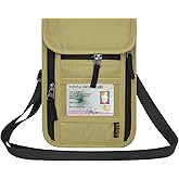 HOTEMIA Neck Wallet for Travel,Passport Holder Neck Pouch for Men Women with Adjustable Neck Strap and RFID Blocking