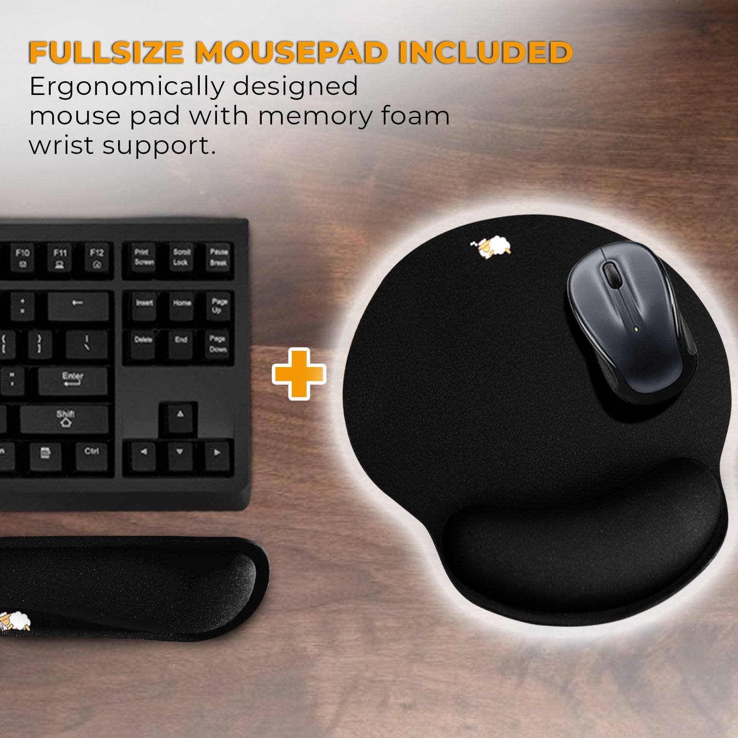 CushionCare Keyboard Wrist Rest Pad - Mouse Pad Included - Ergonomic Support - Made of Foam That Is Built to Last- Provides Comfort and Support to Hands