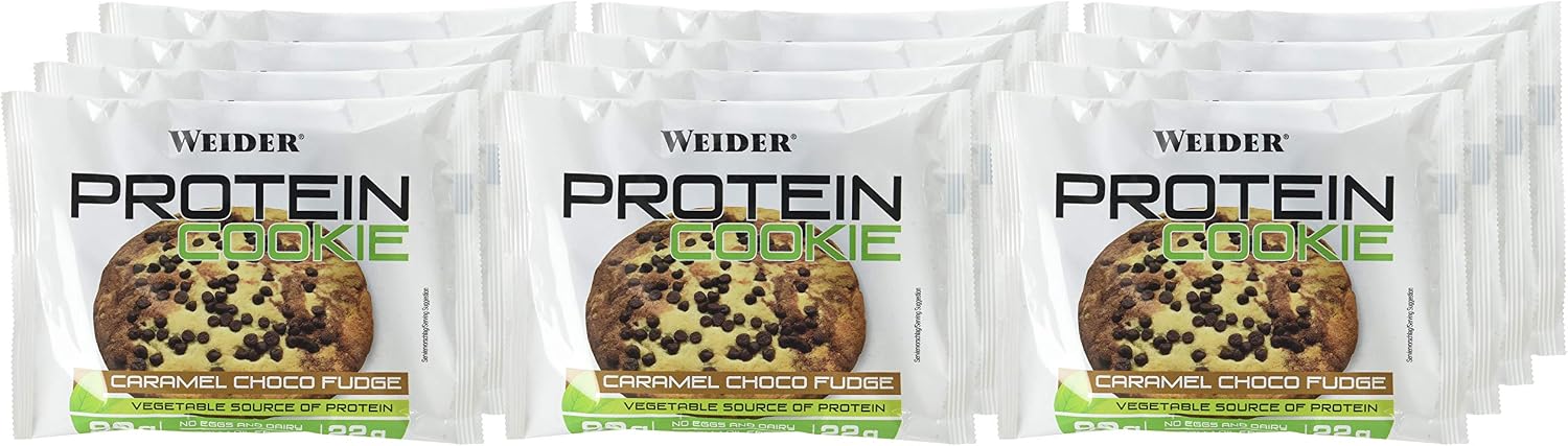 Weider Vegan Protein Cookie, Caramel Choco Fudge, Delicious on the go snack, 12 pack, 12x90g - Image 5