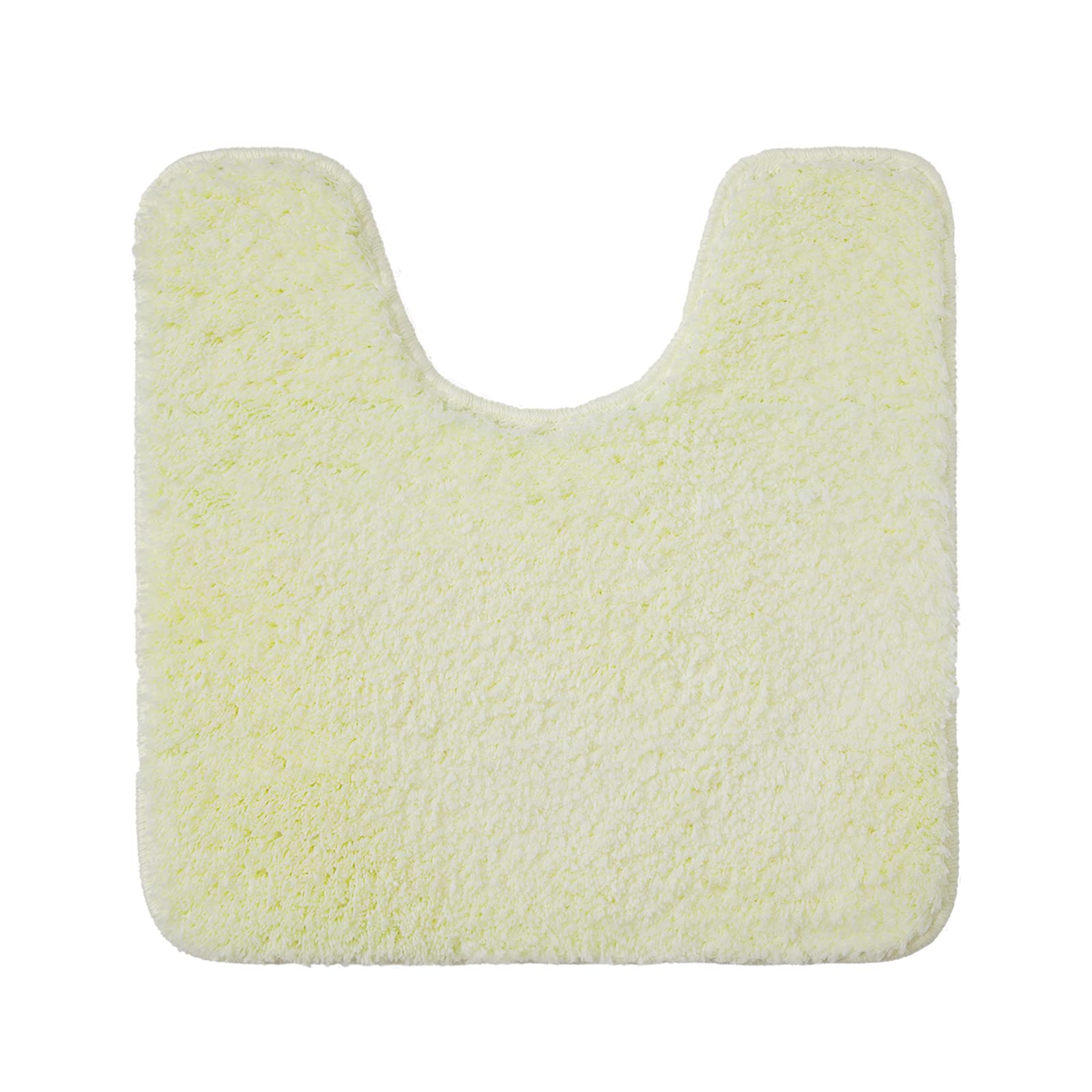 MIULEE Absorbent WC Toilet Rug Non Slip U Shape Bath Mat with High Hydroscopicity Rugs Super Soft Cozy and Shaggy Microfiber Rug Carpet for Bathroom 45x45 cm Ivory — image 1