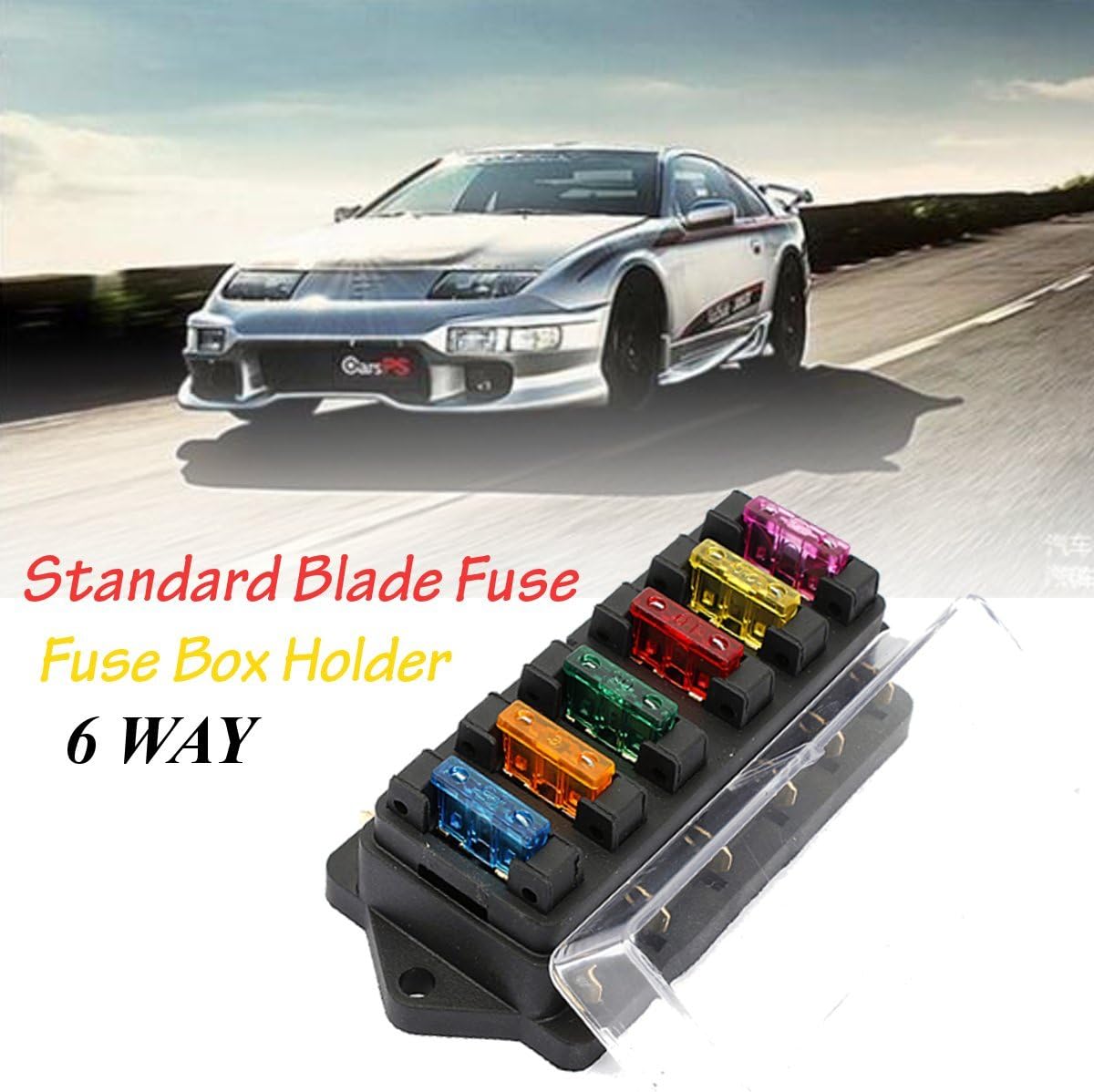 Ninth-City 6 Way Blade Fuse Block Waterproof Fuse Box Holder with Negative Bus ATC/ATO for 12V 24V Boat Marine Yacht Vehicle Auto RV Car Trailer Truck SUV Vehicle: Automotive