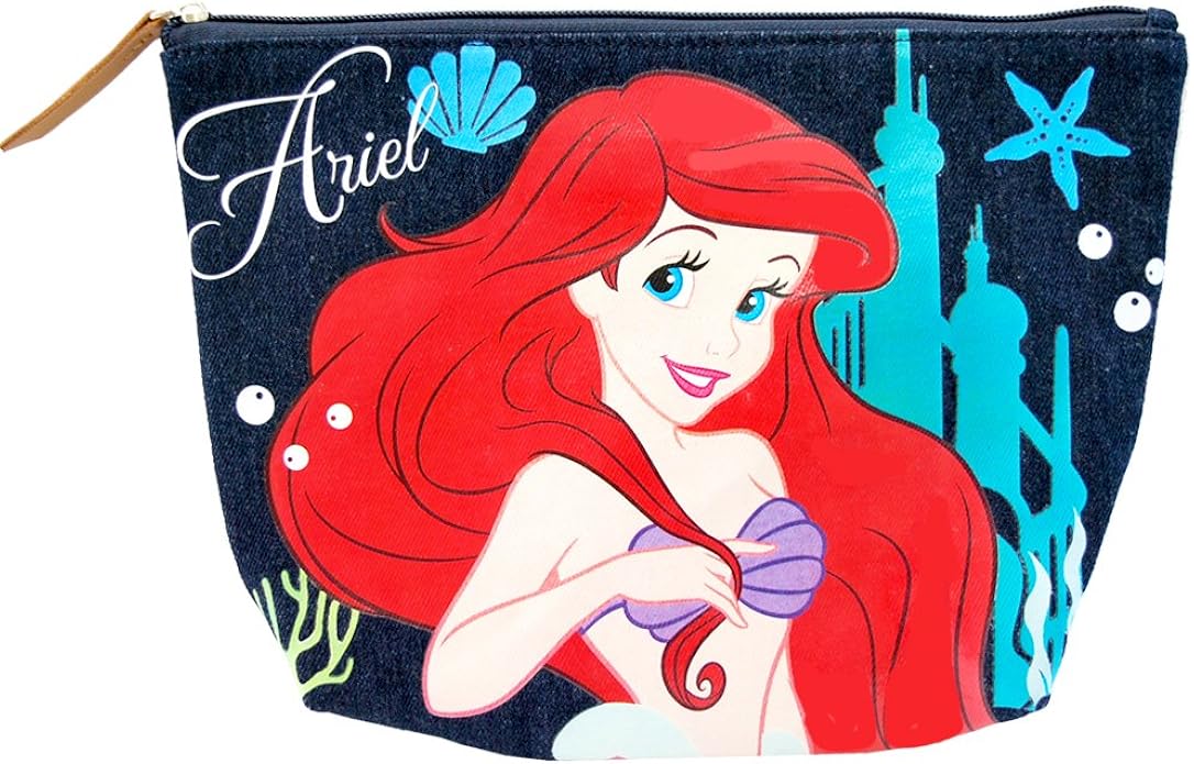 ポーチ ディズニー 小物入れ デニム コスメポーチ アリエル 化粧ポーチ かわいい ポーチ プレゼント ポーチかわいい グッズ 大きめ バッグ Bag 旅行 プリンセス アリエル 並行輸入品 Disney ディズニー ポーチ Amazon