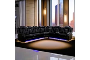 FUOROLA Lionel Power Recliner Living Room Set with LED for Living Room, Dormitory, Guest House, Playroom, Airbnb,Apartment