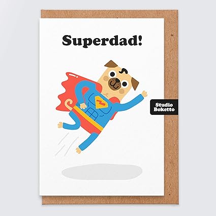 Biglietto Festa Del Papa Amore Divertente Papa Nonno Biglietto D Auguri Dalla Figlia Dal Figlio Marito Moglie Commedia Carlino Pug Supereroe Amazon It Cancelleria E Prodotti Per Ufficio