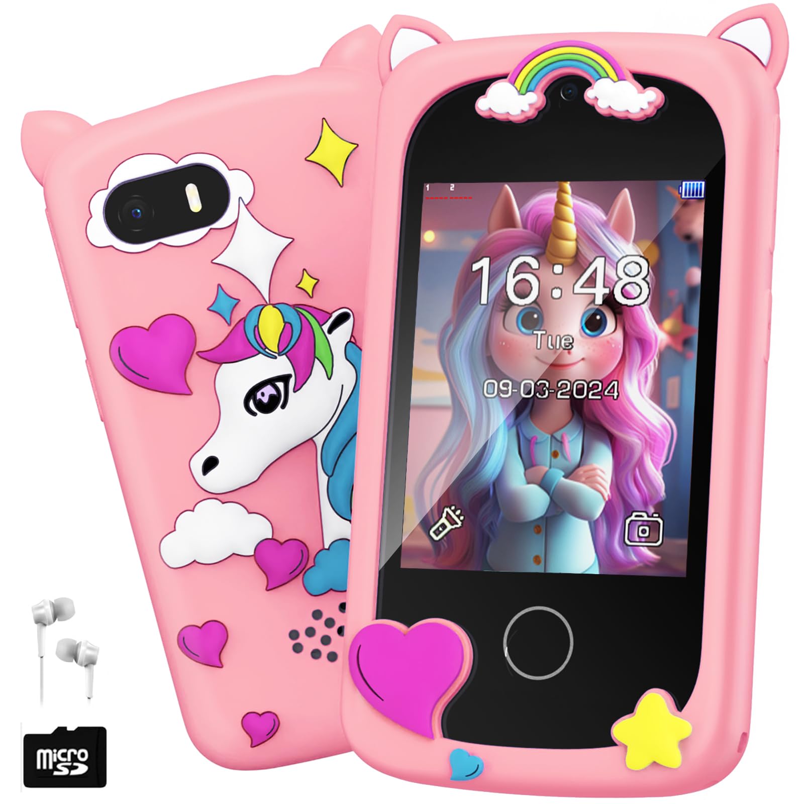Photo 1 of Kids Smart Phone Toy for Girls - Girl Toys Age 6-7 Years Old Real Cell Phones for Kid 3 4 5 6 7 8 9 10 11 12 - Kids Birthday Gift 3-5 4-6 5-7 6-8 7-12 8-10 8-12 Autism Montessori Toys