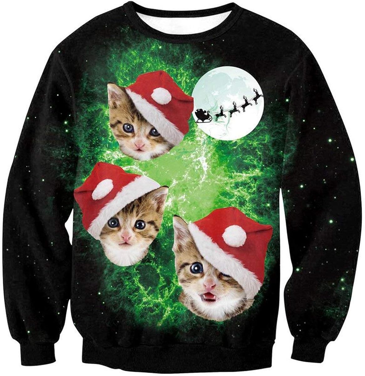 Weihnachtspullover Damen - Christmas Print Mit Rentier & Weihnachtsmotiven