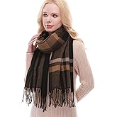 RIIQIICHY Plaid Scarf for Women Fall Winter Pashmina Scarves Wraps for Cold Weather Warm Large