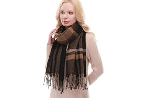 RIIQIICHY Plaid Scarf for Women Fall Winter Pashmina Scarves Wraps for Cold Weather Warm Large