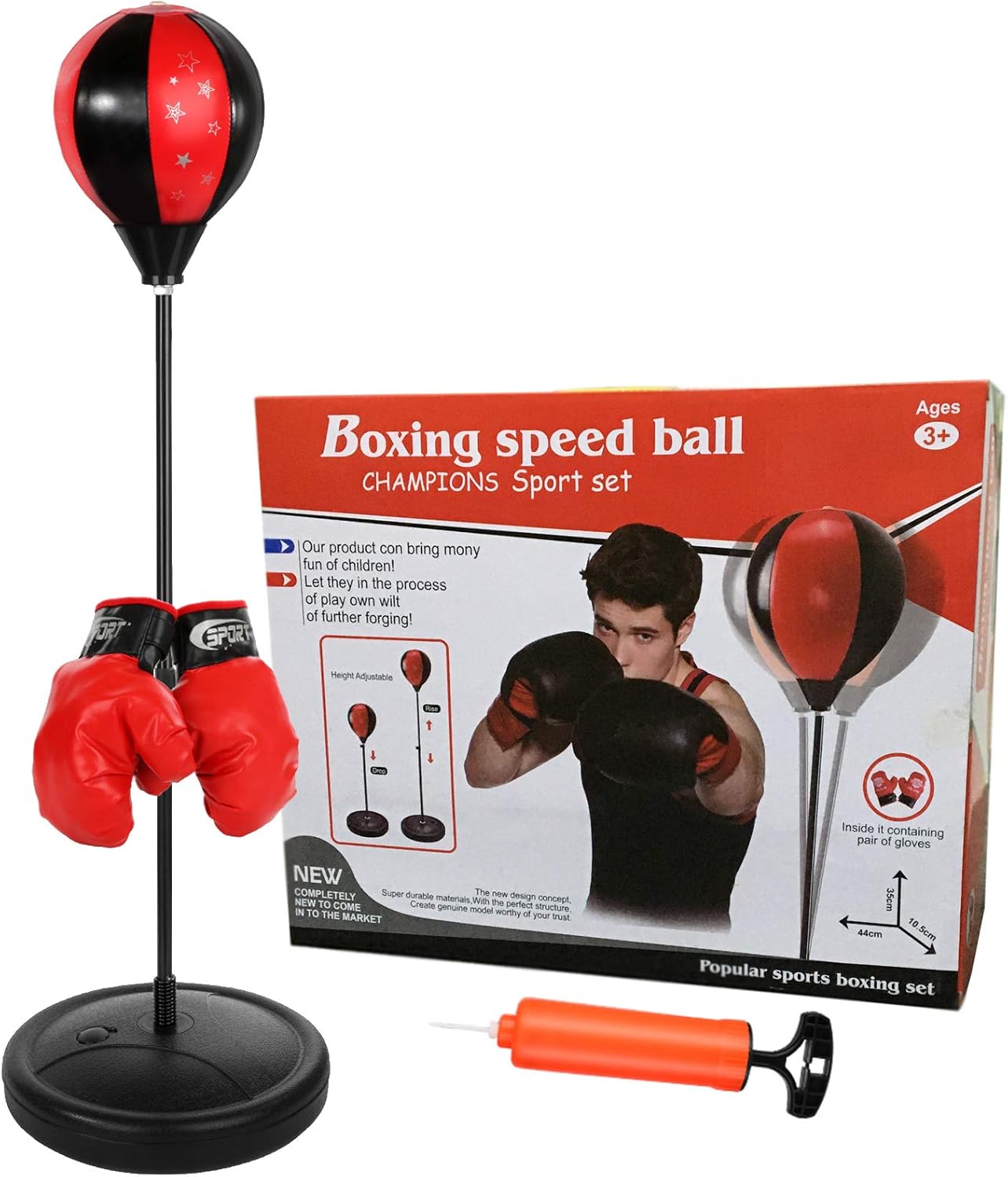 Punching Bag with Stand and Boxing Gloves HeightAdjustable Stand