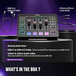 FIFINE Gaming Audio Mixer, Streaming RGB PC Mixer