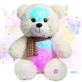 Cuteoy Glowing LED Bear Light-up Toys Musical Plush Stuffed Animal | Nightlight Singing Lullabies Birthday Christmas Plushies Gifts for Kids Boys Girls,10.5"