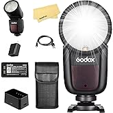 Godox V1 V1-C V1C Round Head Camera Flash for Canon Flash Speedlite Speedlight Light,76Ws 2.4G TTL1/8000 HSS,480 Full Power S