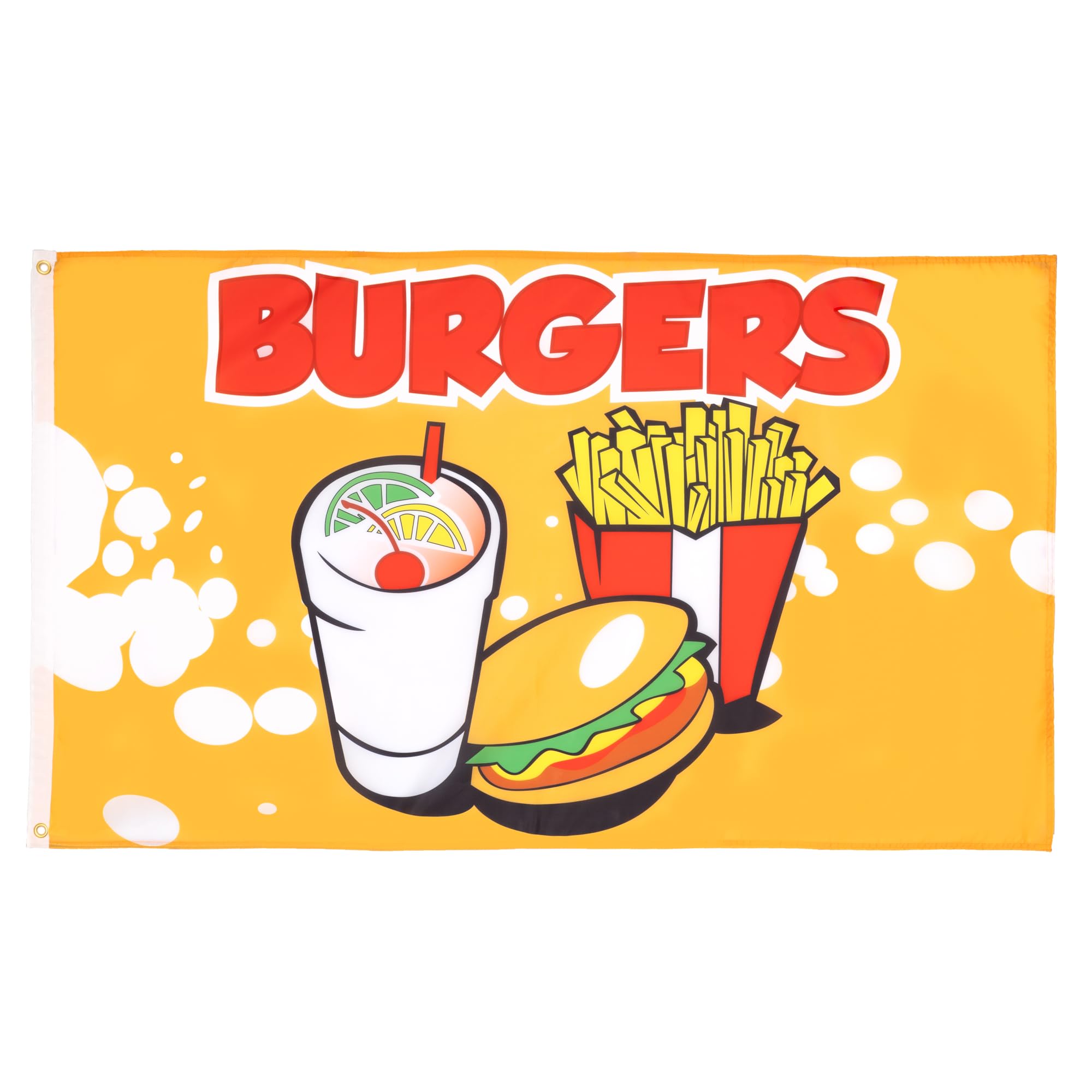 AZ FLAG - Burgers Flag - 3x5 Ft - 100D Polyester Hamburger Banner with Two Metal Grommets - Fade Resistant - Vivid Colors - 3' x 5' Feet - 150x90 Cm