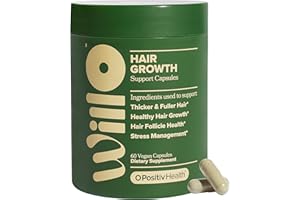 O Positiv Willo Hair Growth Support for Women - Supports Thicker Fuller Hair - Hair Vitamins for Hair Loss & Thinning Hair - Clinically-Studied Lustriva®, Saw Palmetto, Holy Basil - 30 Servings