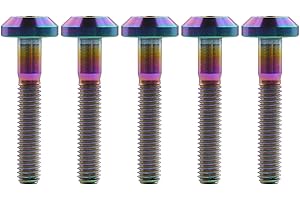 Wanyifa Titanium M6 x15 20 25 30 35mm Bolt Screw for Bicycle Motorcycle Disk Brake Bolt pack of 5 (M6x35mm, Ranibow)