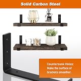MLOQI 6 Pack Scaffold Board Shelf Brackets 5mm Thick Lip 12x6 inch Black view 3