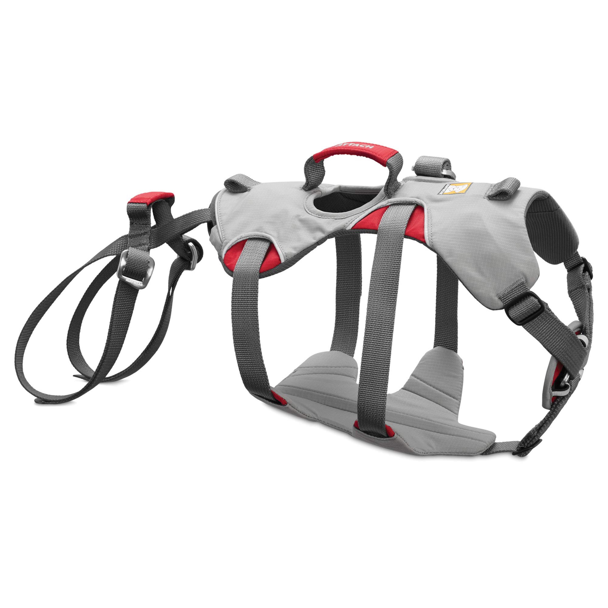 Ruffwear Climbing Harness for Dogs, Medium Breeds, Adjustable Fit, Size: Medium, Cloudburst Grey, Doubleback Harness, 30301-045M