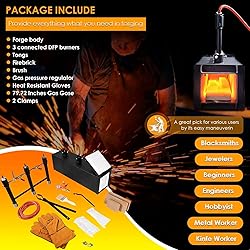 Portable Triple Burners Propane Forge, 3 Burners