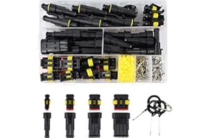 Amliber 352Pcs 26 Kits Waterproof Automotive Wire Connectors Kit 1/2/3/4/ Pin Automotive Electrical Connectors Male and Female Wiring Connectors Kit 22-16 AWG