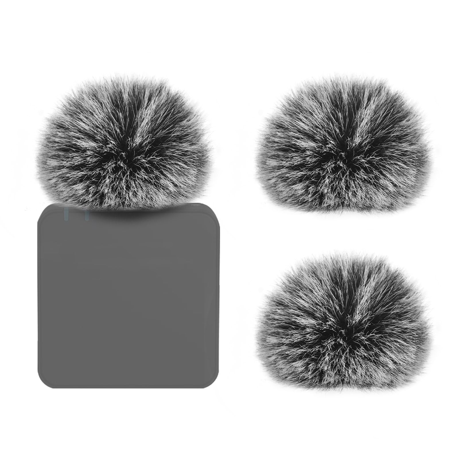 GEEKRIA for Creators Furry Windscreen Compatible with Rode Wireless GO Gen 3 III, GO 2, PRO, ME Mic DeadCat Wind Cover Muff, Fluff Cover Windshield, Wind Noise Reduction (Grey / 3 Pack)