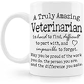 BESERH Inspirational Veterinarian Coffee Mug Cup, Veterinarians Gifts for Women Men, Vet Tech Med Gifts, a Truly Amazing Veterinarian Ceramic Coffee Mug 11 oz