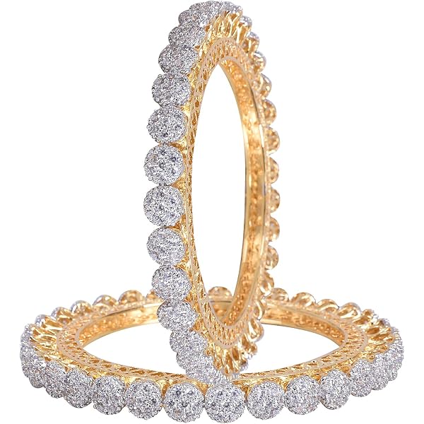 Ratnavali Jewels Bracciale Kada Da Donna In Stile Indiano Bollywood - Placcato Oro Rosa Con Zirconia Cubica, Elegante Per Spose E Cerimonie