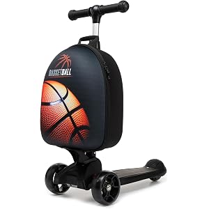MYHSBYO Scooter Suitcase for Kids Ride On Luggage 2 in 1 Set for Boys Foldable & Lightweight Carry Scooter Luggage for Ages 5