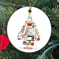 Personalized Sewing Tools Christmas Ornament