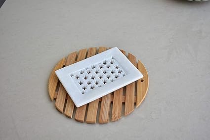 Kunhar Natural Marble Soap Dish for Bathroom/Marble Soap Dish for Bath Tub/Marble Soap Dish for Wash Basin Beautifully Crafted Bathroom Accessory