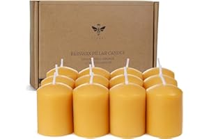 DEYBBY Beeswax Votive Candles-12 Pack Natural Small Votives Set for Home Room Decor Party Wedding Spa Gift