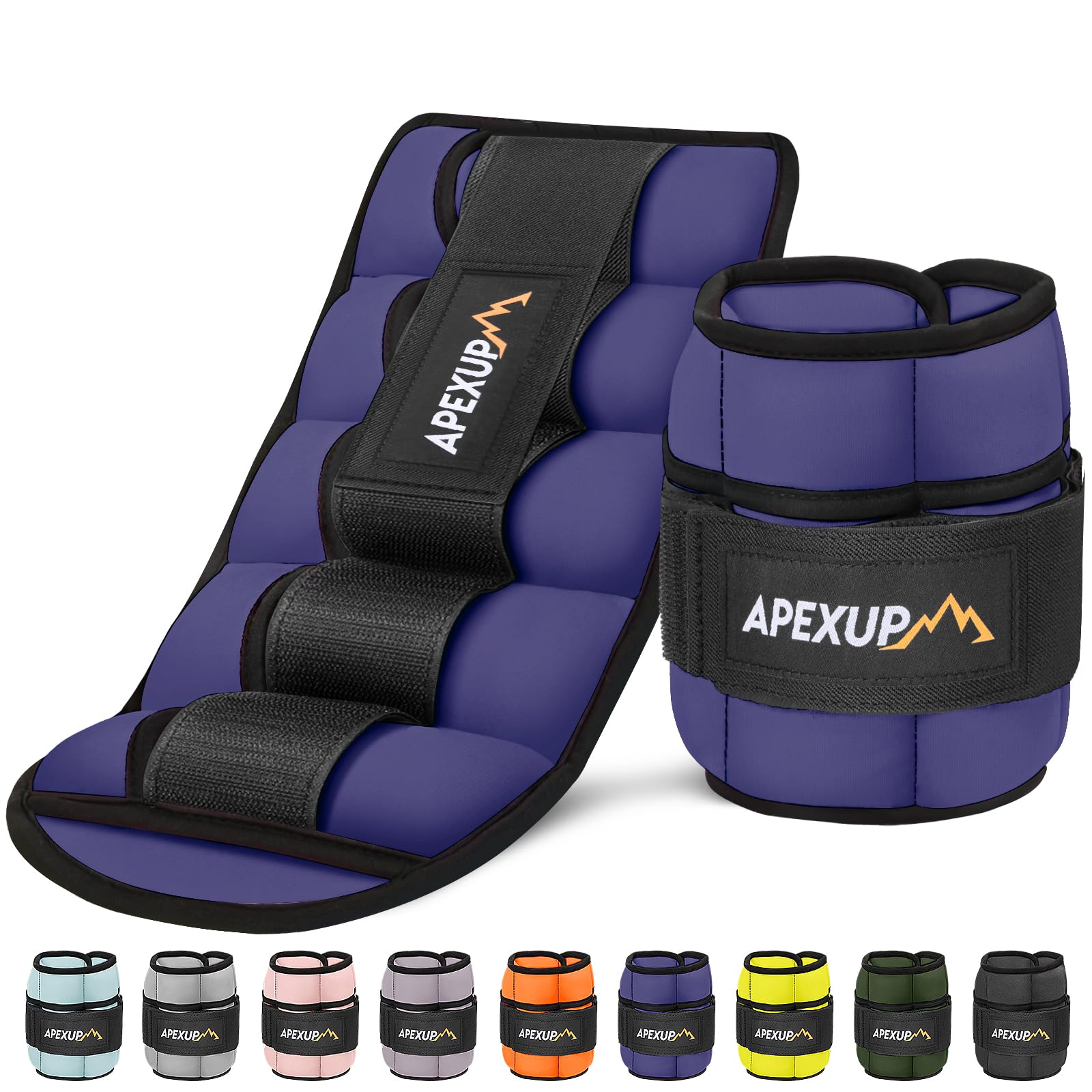 Photo 1 of APEXUP 10lbs/Pair Adjustable Ankle Weights for Women and Men, Modularized Leg Weight Straps for Yoga, Walking, Running, Aerobics, Gym (Purple)