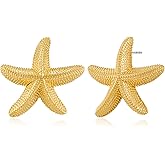 INNERDIVA Gold Boho Ocean Earrings, Shell Earrings Seashell Stud Earrings Beach Jewelry Gifts for Women