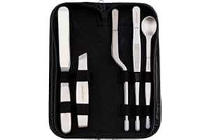 CREATIVECHEF 7 PCS Plating Tools Culinary Set Contains kitchen tweezers spatula Sauce plating spoon（Copper）