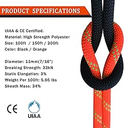 Ritafc Climbing Static Rope UIAA Rappelling Rope