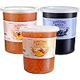 3 Flavors Popping Boba Pearls Bursting Tea Balls Drink & Dessert Topping Mango. Blueberry, Peach, Flavored Bubble Tea Pearls 2 LB (Mango, Blueberry, Peach, 2 Pound Pack of 3)