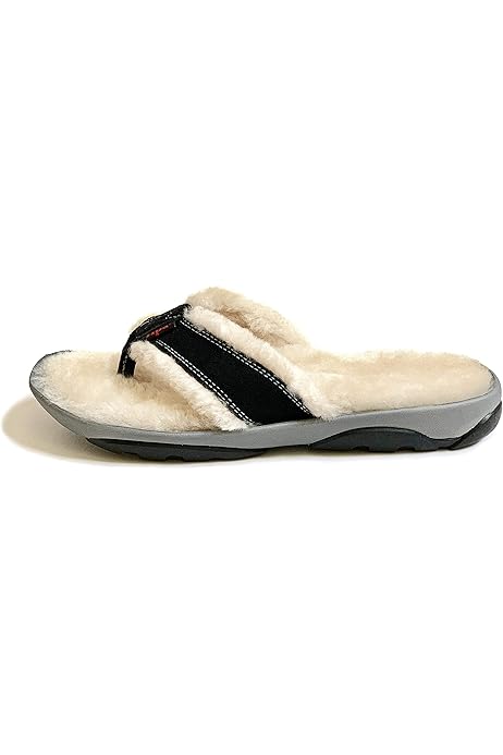 fur lined flip flop slippers